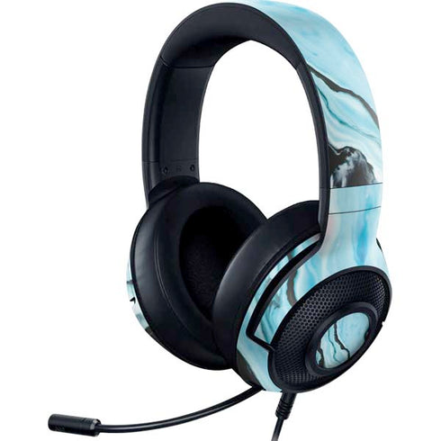 Aqua Blue Marble Ink Razer Kraken X Skin